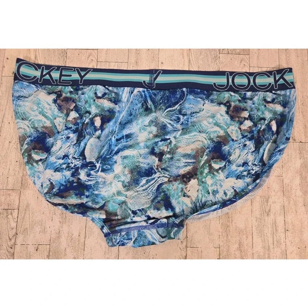 Jockey Sport Underwear 2XL Brief Stability Pouch Microfiber Blue Lot of 2
